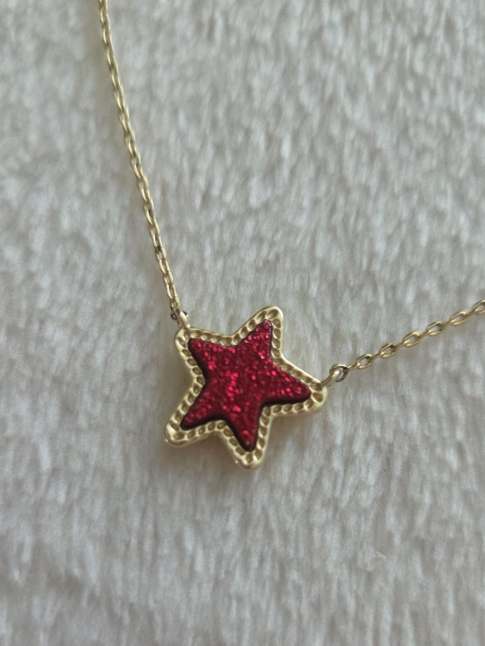 Kendra Scott Red & Gold Drusy Jae Star Necklace 4th Of July